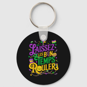 Laissez Les Bon Temps Rouler Mardi Gras Beads Fleu Key Ring