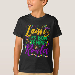 Laissez Les Bon Temps Rouler Mardi Gras Beads Fleu T-Shirt