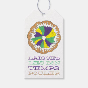 Laissez Les Bon Temps Rouler Mardi Gras King Cake Gift Tags