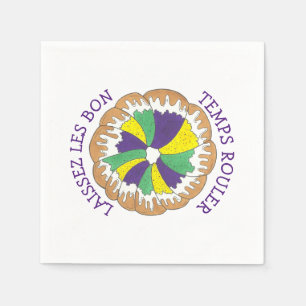 Laissez Les Bon Temps Rouler Mardi Gras King Cake Napkin