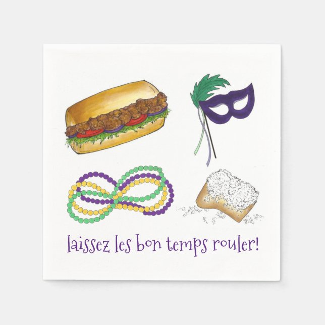 Laissez Les Bon Temps Rouler Mardi Gras NOLA Napkin (Front)