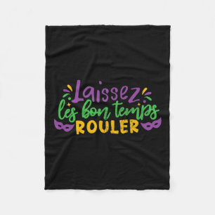 Laissez Les Bon Temps Rouler Mardi Gras Party Cost Fleece Blanket