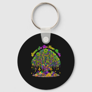 Laissez Les Bon Temps Rouler Mardi Gras Tree Beads Key Ring