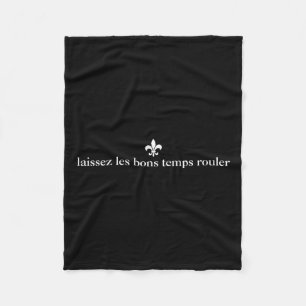 Laissez Les Bon Temps Rouler Minimalist Mardi Gras Fleece Blanket