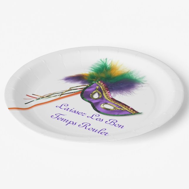 Laissez Les Bon Temps Rouler! Paper Plate (Angled)
