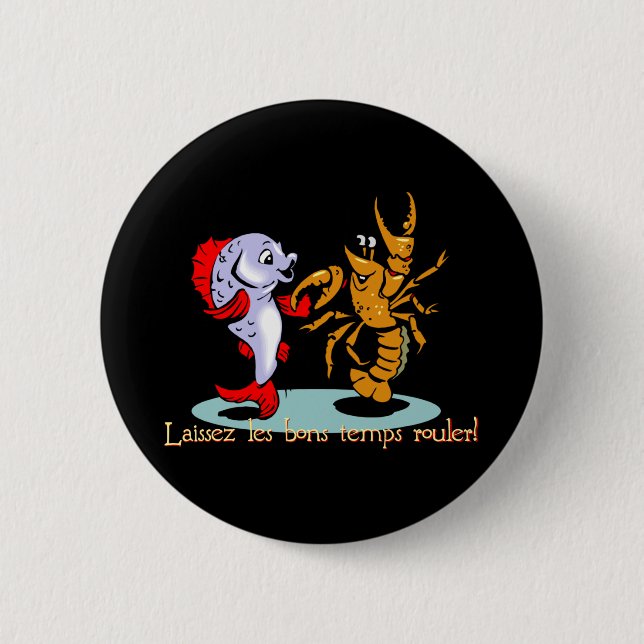 Laissez les bons temps rouler! Crawfish Mardi Gras 6 Cm Round Badge (Front)
