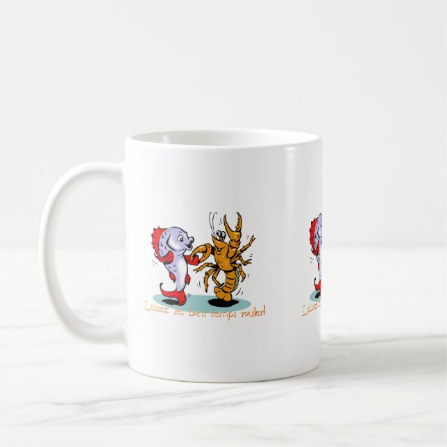 Laissez les bons temps rouler! Crawfish Mardi Gras Coffee Mug (Left)