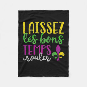 Laissez Les Bons Temps Rouler Mardi Gras Fleece Blanket