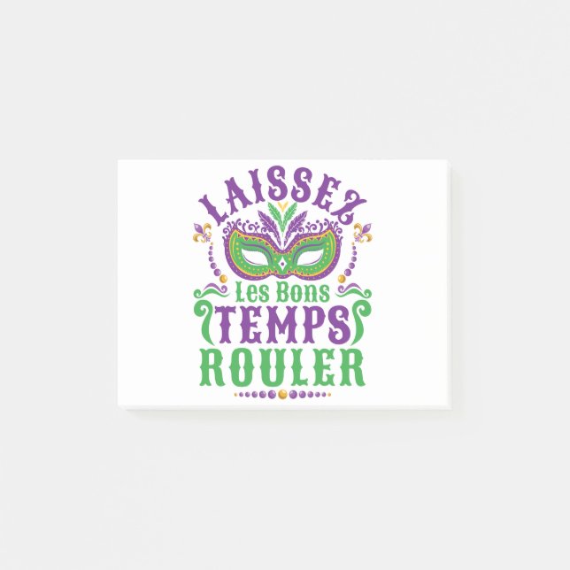 Laissez Les Bons Temps Rouler Mardi Gras Post-it Notes (Front)