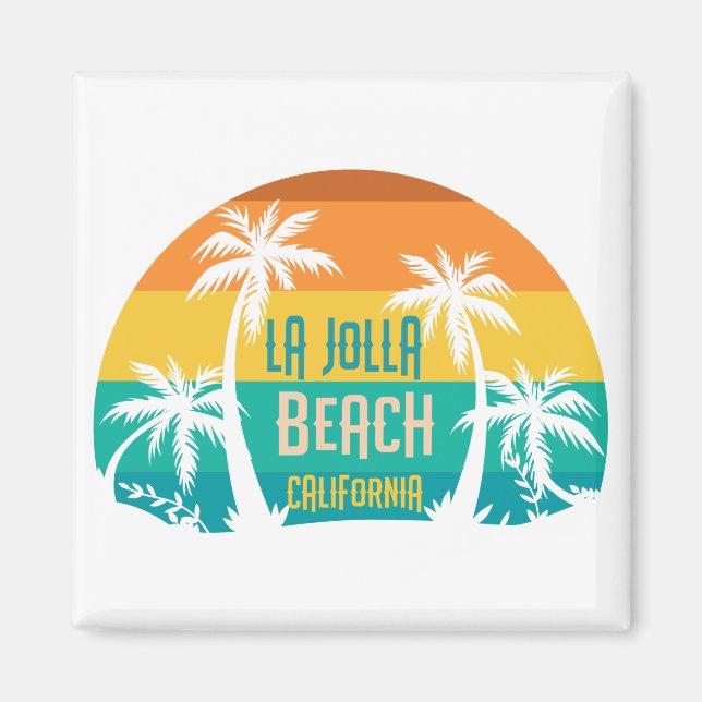 LaJolla Beach Retro Magnet (Front)