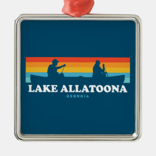 Lake Allatoona Georgia Canoe Metal Tree Decoration
