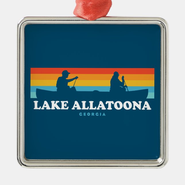 Lake Allatoona Georgia Canoe Metal Tree Decoration (Front)