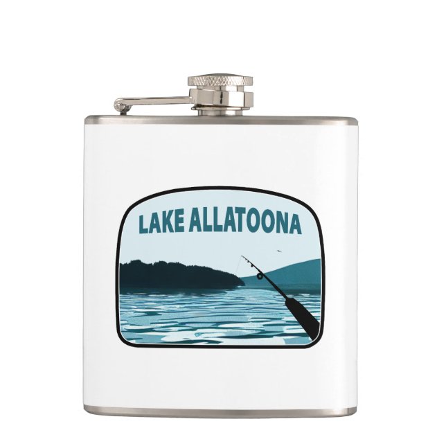 Lake Allatoona Georgia Fishing Rod Hip Flask (Front)