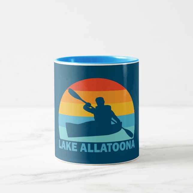 Lake Allatoona Georgia Kayak Two-Tone Coffee Mug (Center)