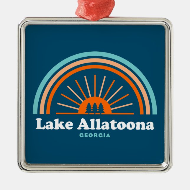 Lake Allatoona Georgia Rainbow Metal Tree Decoration (Front)