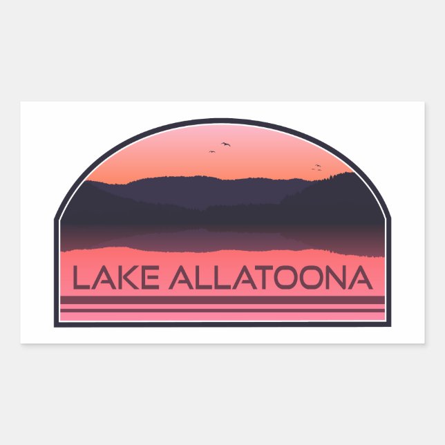 Lake Allatoona Georgia Red Sunrise Rectangular Sticker (Front)