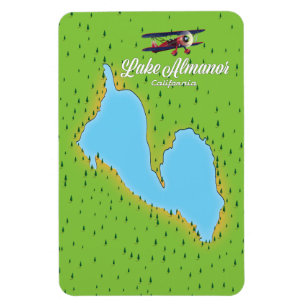 Lake Almanor California USA map Magnet