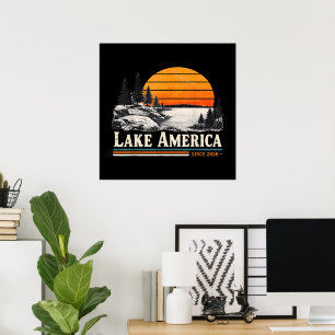 Lake America 2026 Vintage Poster