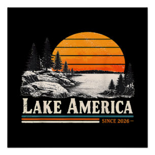 Lake America 2026 Vintage Poster