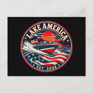 Lake America est 2026 political humour Holiday Postcard