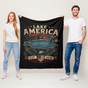 Lake America USA Previously Funny Patriotic Fleece Blanket