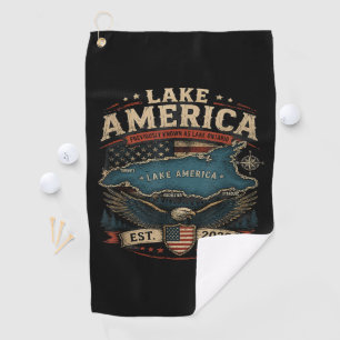 Lake America USA Previously Funny Patriotic Golf Towel