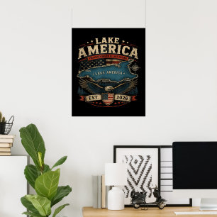 Lake America USA Previously Funny Patriotic Poster