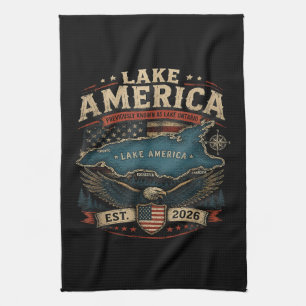 Lake America USA Previously Funny Patriotic Tea Towel