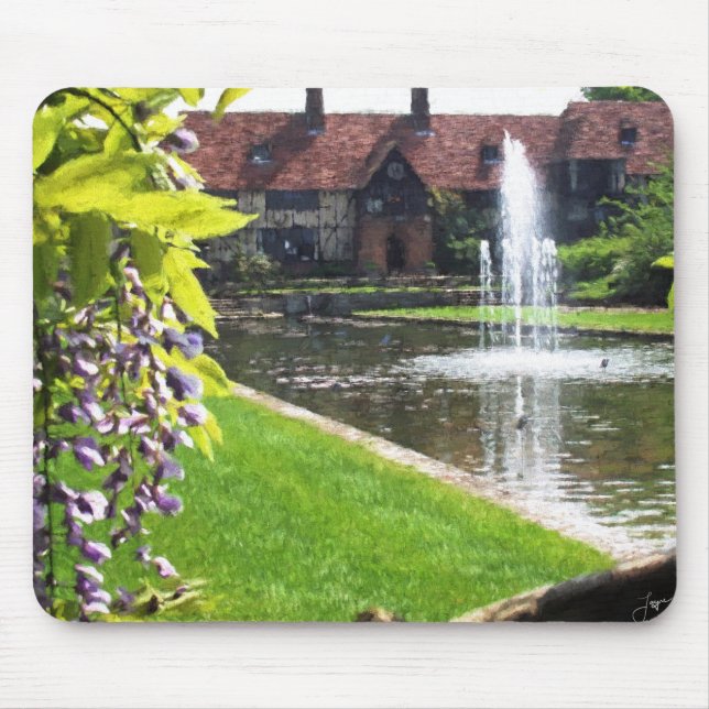 Lake and Fountain at RHS Wisley Mouse Mat (Front)
