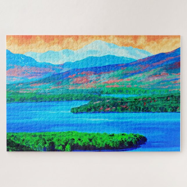 Lake and Mountain Landscape puzzle (Horizontal)