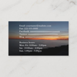lake and sunset landscape picture business cards