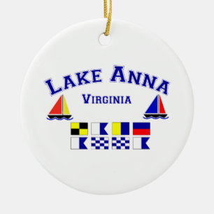 Lake Anna VA Signal Flags Ceramic Tree Decoration