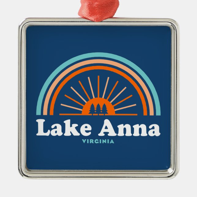 Lake Anna Virginia Rainbow Metal Tree Decoration (Front)