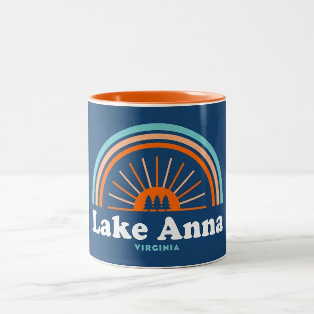 Lake Anna Virginia Rainbow Two-Tone Coffee Mug (Center)