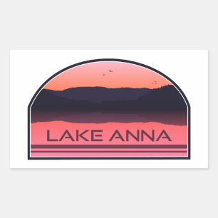Lake Anna Virginia Red Sunrise Rectangular Sticker