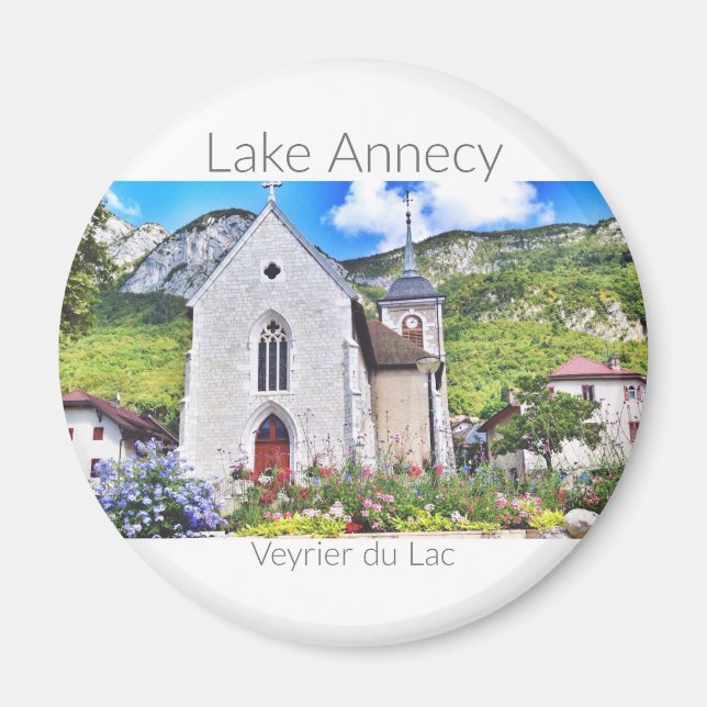Lake Annecy - Veyrier, Haute-Savoie Round Magnet (Front)
