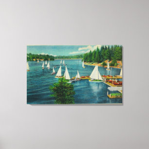 Lake Arrowhead, CA Yacht Club Racing Canvas Print