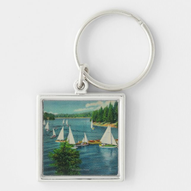 Lake Arrowhead, CA Yacht Club Racing Key Ring (Front)