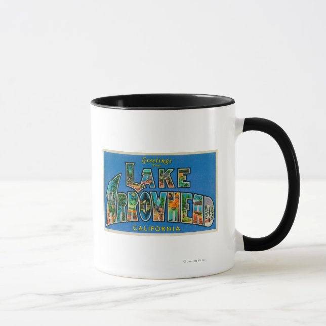 Lake Arrowhead, California - Large Letter Scenes Mug (Right)