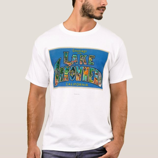 Lake Arrowhead, California - Large Letter Scenes T-Shirt (Front)