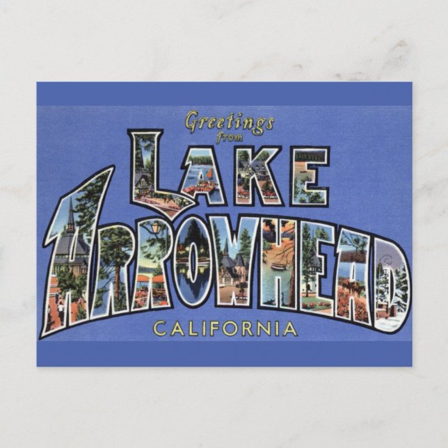 Lake Arrowhead California Vintage Travel Postcard (Front)
