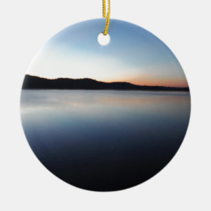 Lake Arrowhead sunset Ceramic Tree Decoration