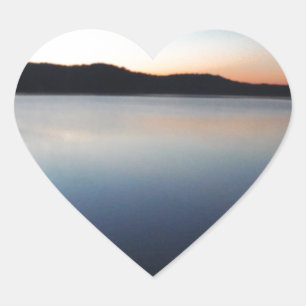 Lake Arrowhead sunset Heart Sticker