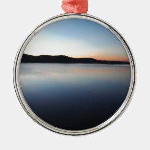 Lake Arrowhead sunset Metal Tree Decoration