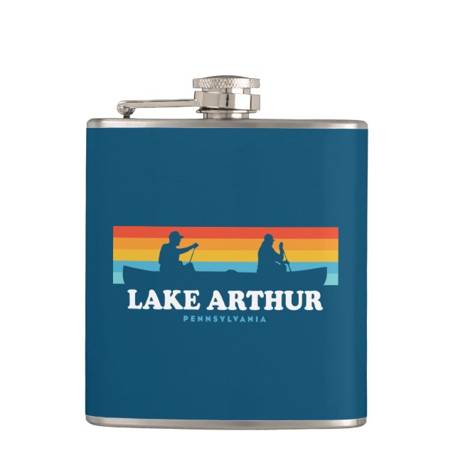 Lake Arthur Pennsylvania Canoe Hip Flask (Front)