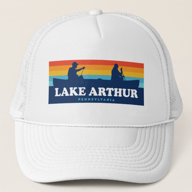 Lake Arthur Pennsylvania Canoe Trucker Hat (Front)