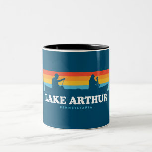 Lake Arthur Pennsylvania Canoe Two-Tone Coffee Mug