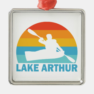 Lake Arthur Pennsylvania Kayak Metal Tree Decoration