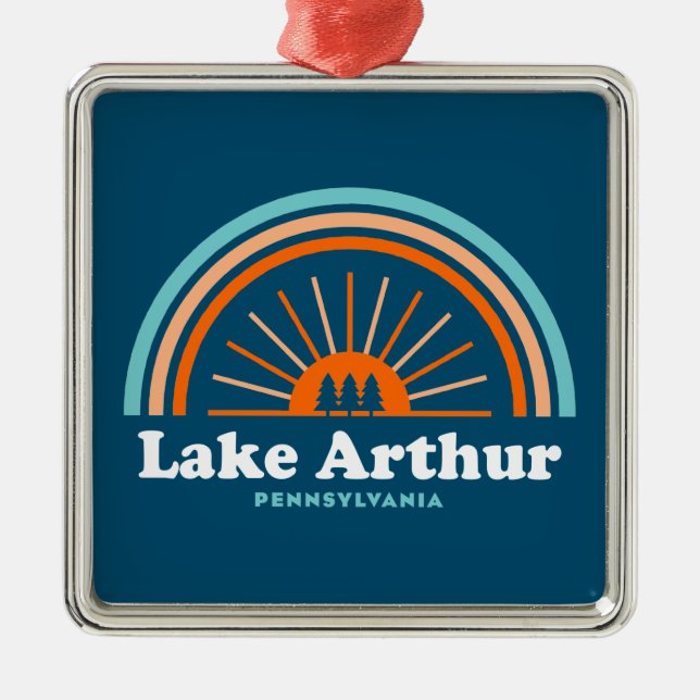 Lake Arthur Pennsylvania Rainbow Metal Tree Decoration (Front)