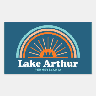 Lake Arthur Pennsylvania Rainbow Rectangular Sticker